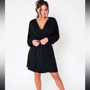 Women’s Monuit Black Stretch Knit‎ Robe
